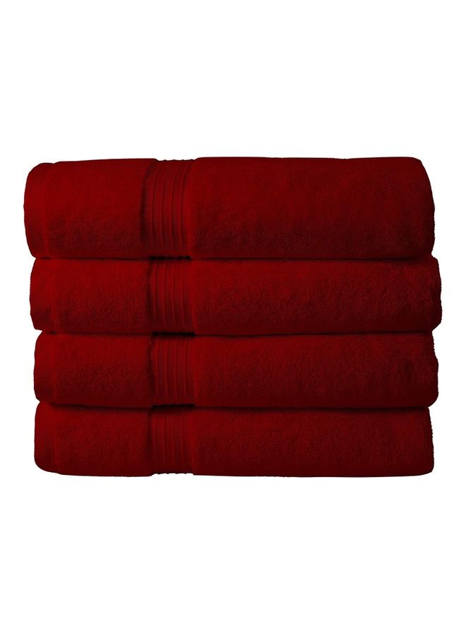 Bliss Casa 4-Piece Bath Towels, 100% Combed Cotton 550 GSM Superior Quality, Quick Dry Highly Absorbent Thick Soft Hotel Towles for Bath And Spa Bathroom Towel Set Burgundy 70x140cm Burgundy 70x140cm