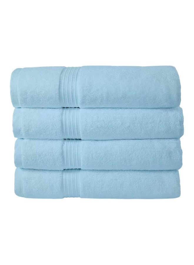 Bliss Casa 4-Piece Bath Towels, 100% Combed Cotton 550 GSM Superior Quality, Quick Dry Highly Absorbent Thick Soft Hotel Towles for Bath And Spa Bathroom Towel Set Light Blue 70x140cm Blue 70x140cm