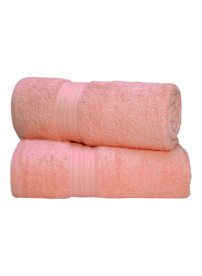 100% Cotton Premium 550 GSM Highly Absorbent, Quick Dry And Soft Feel Bathroom Towels Superior Quality Ring  Spun Cotton Luxury Towels Set Pink 73x147cm