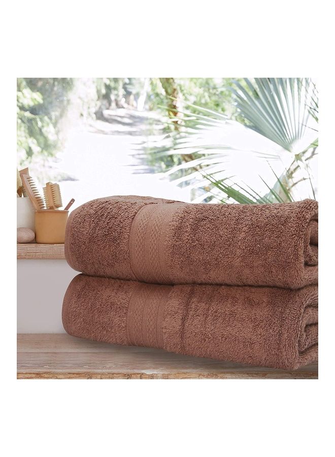 100% Cotton Premium 550 GSM Highly Absorbent, Quick Dry And Soft Feel Bathroom Towels Quality Ring  Spun Cotton Luxury Towels Set Brown 73x147cm