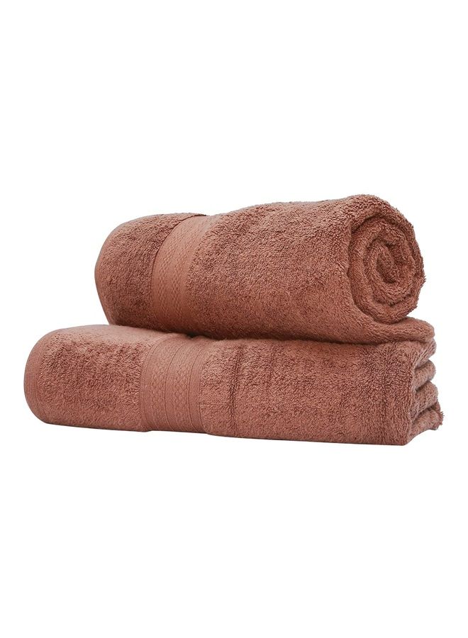 100% Cotton Premium 550 GSM Highly Absorbent, Quick Dry And Soft Feel Bathroom Towels Quality Ring  Spun Cotton Luxury Towels Set Brown 73x147cm