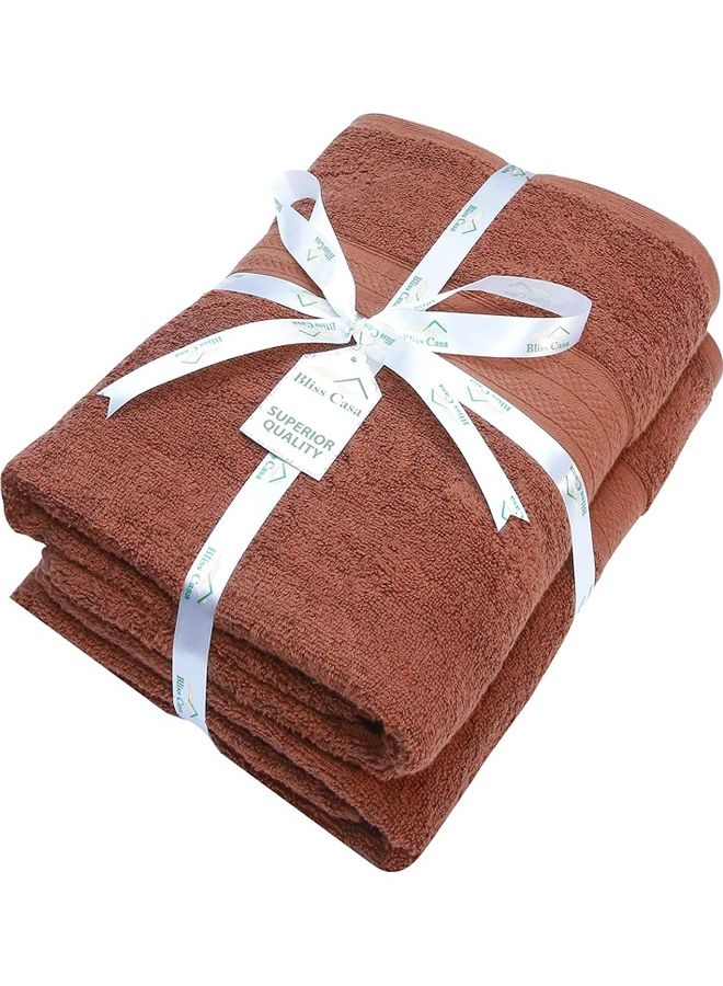 100% Cotton Premium 550 GSM Highly Absorbent, Quick Dry And Soft Feel Bathroom Towels Quality Ring  Spun Cotton Luxury Towels Set Brown 73x147cm