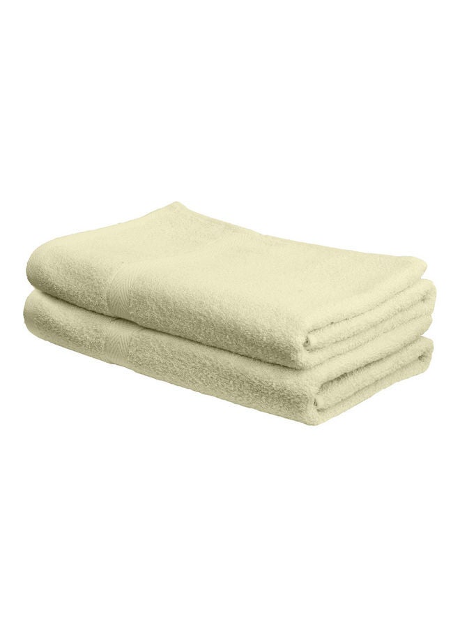 2-Piece Fast Absorbent Bath Towel Set Cream 70 x 140cm