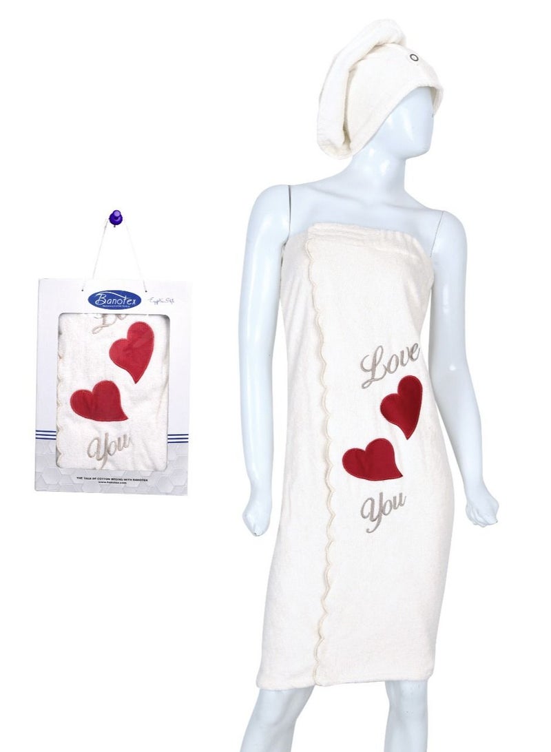 A cotton bath towel for women for the full body, with an adhesive tape, with a towel for the hair and the body, Egyptian industry, the largest, the softest, 100% Egyptian cotton, helps in drying and c