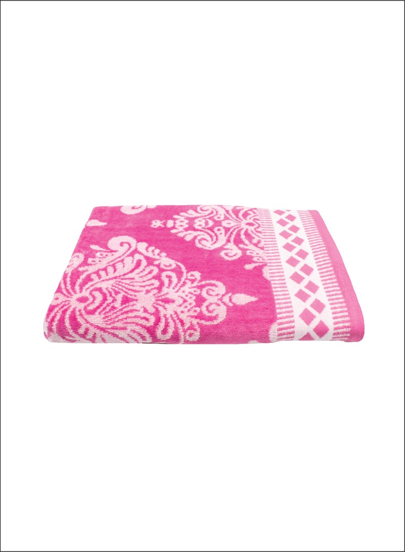 DUKE BURSA Yarn Dyed Bath Towel 70 Cm x 140 Cm Soft Towel 520 GSM 100% Cotton (FUCHSIA).