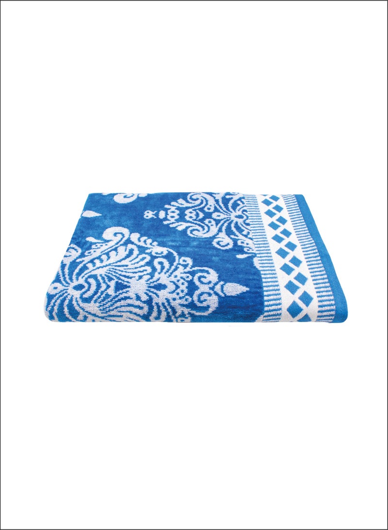 DUKE BURSA Yarn Dyed Bath Towel 70 Cm x 140 Cm Soft Towel 520 GSM 100% Cotton (BLUE).
