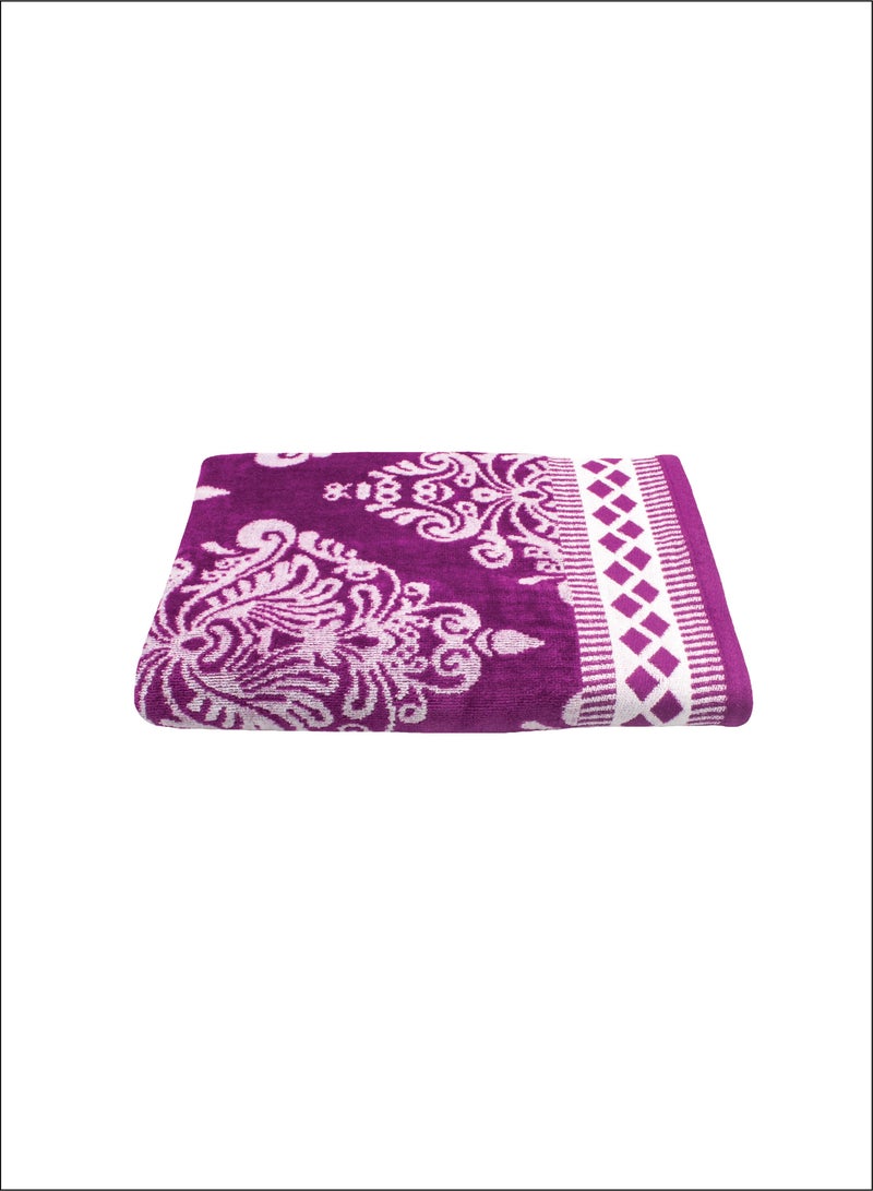 DUKE BURSA Yarn Dyed Bath Towel 70 Cm x 140 Cm Soft Towel 520 GSM 100% Cotton (GRAPE).