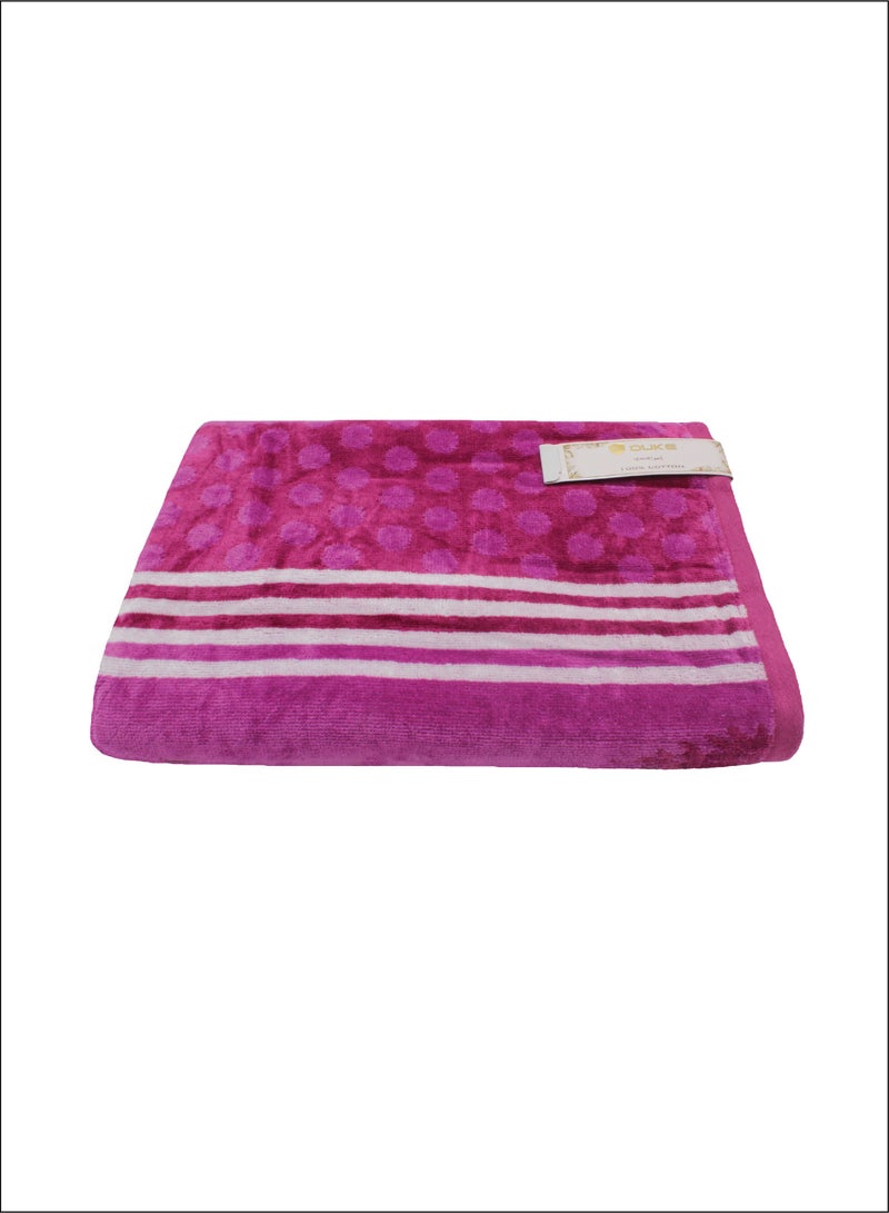 DUKE IZMIR Yarn Dyed Bath Towel 70 Cm x 140 Cm Soft Towel 520 GSM 100% Cotton (PINK).