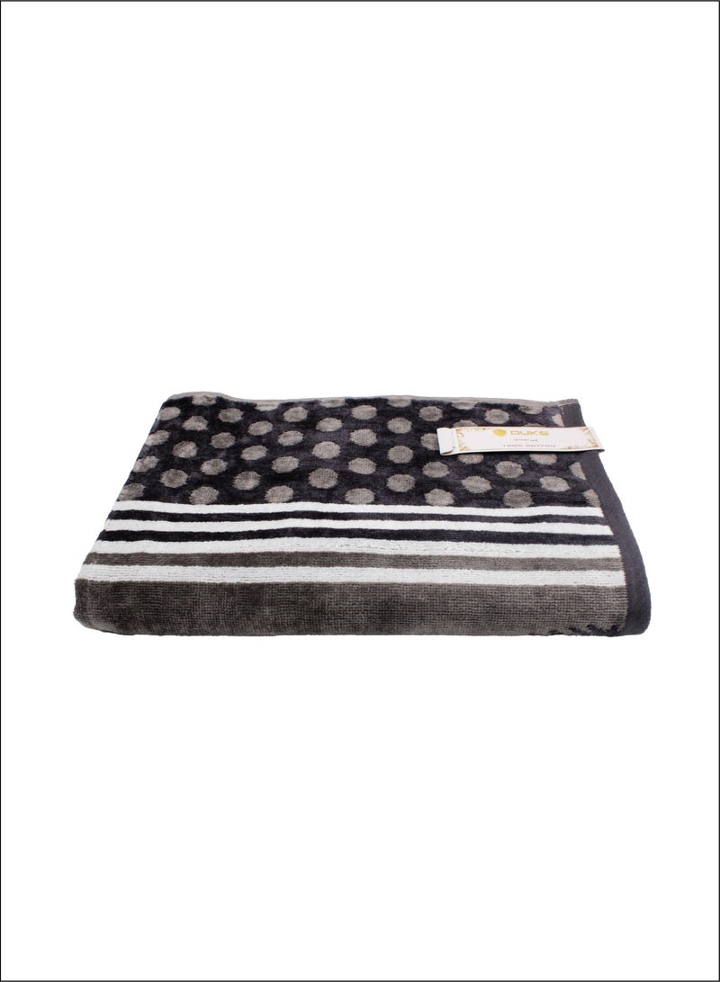 DUKE IZMIR Yarn Dyed Bath Towel 70 Cm x 140 Cm Soft Towel 520 GSM 100% Cotton (GREY).