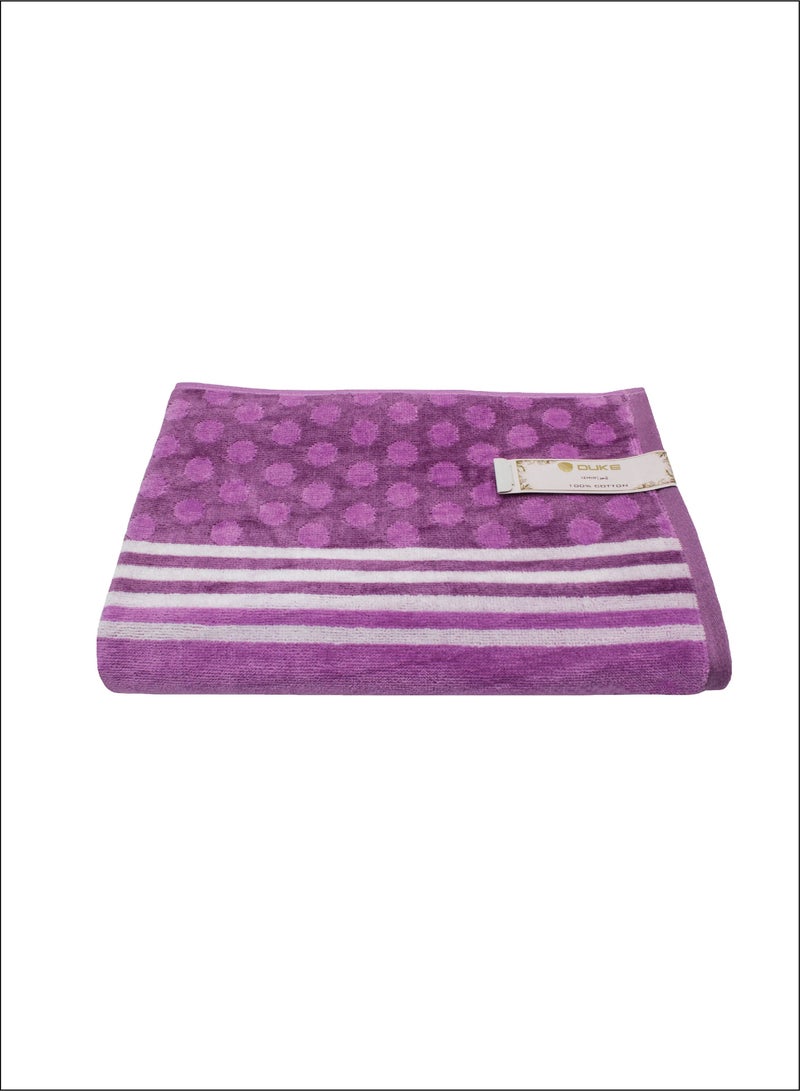 DUKE IZMIR Yarn Dyed Bath Towel 70 Cm x 140 Cm Soft Towel 520 GSM 100% Cotton (PURPLE).