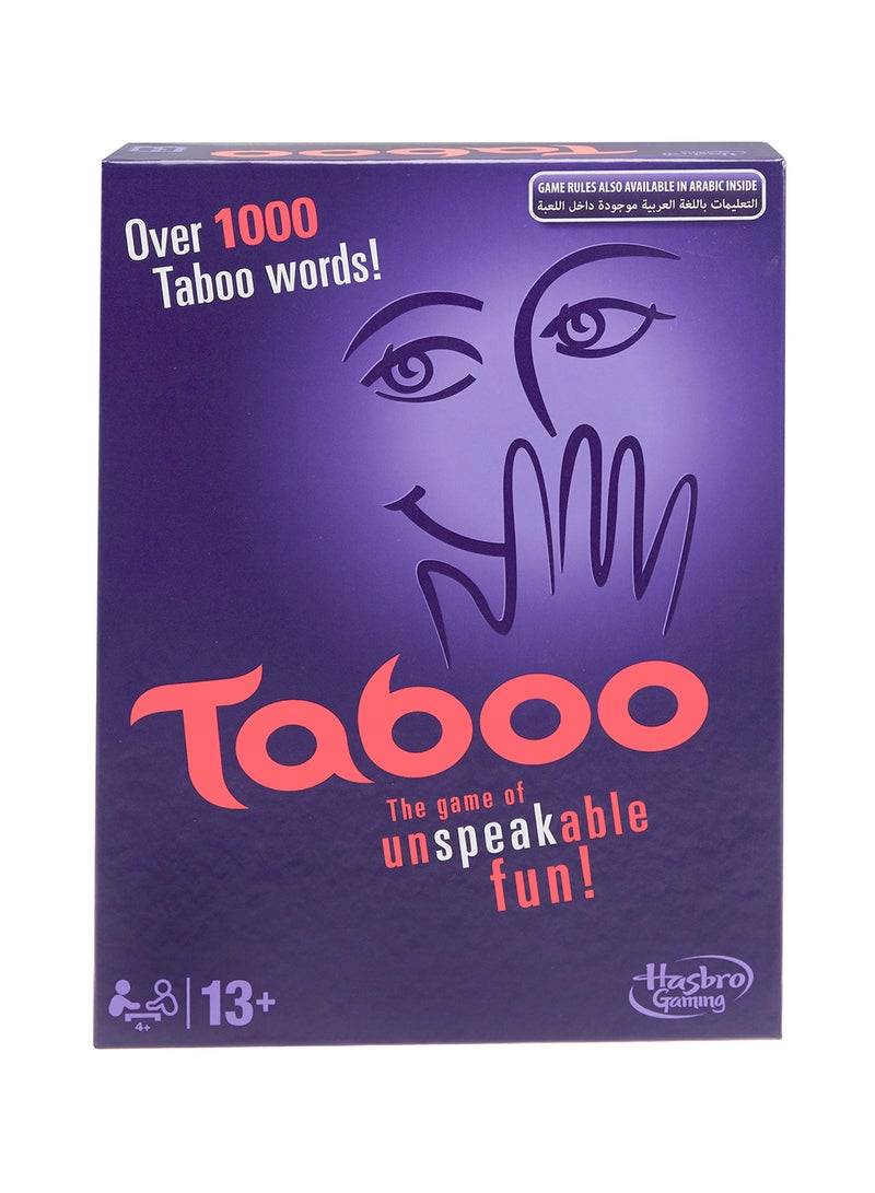 Taboo Board Game (English)- Fast-Paced Clue-Giving Guessing Game, 100+ Updated Phrases, Timer & Game-Changer Die, Ages 13+