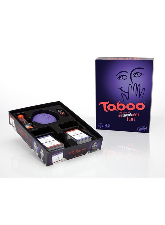 Taboo Board Game (English)- Fast-Paced Clue-Giving Guessing Game, 100+ Updated Phrases, Timer & Game-Changer Die, Ages 13+