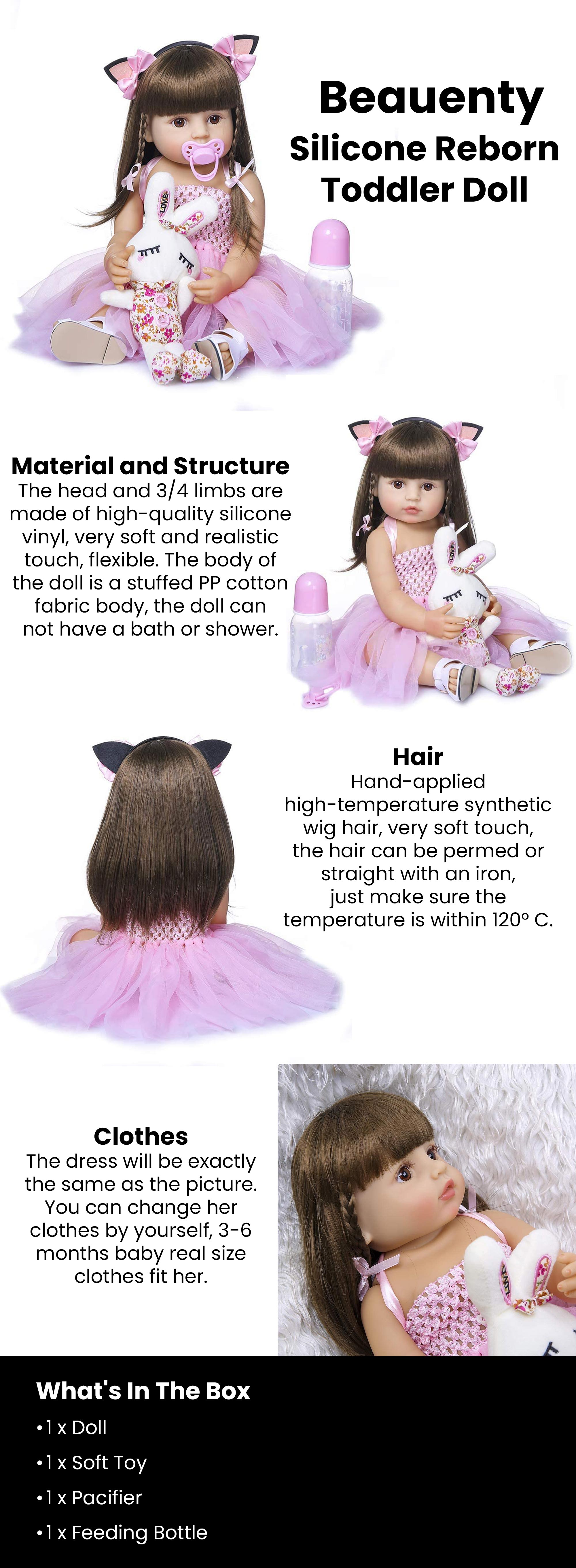 Silicone Reborn Toddler Doll 55cm