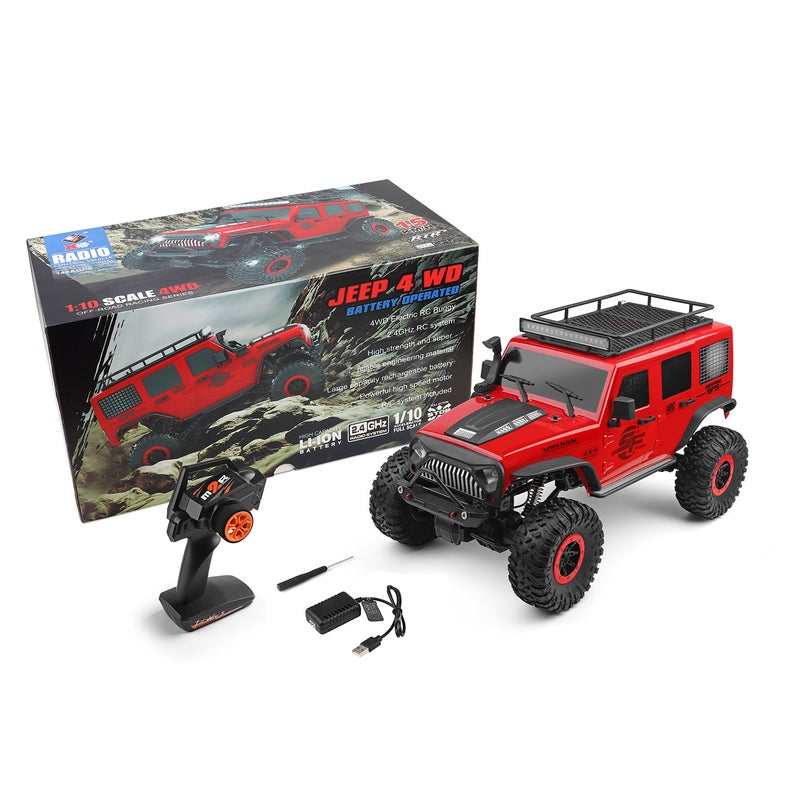 104311 2.4G 1/10 4WD Off-Road Jeep SUV Brushed Motor Remote Control Crawler Car 53.5cm