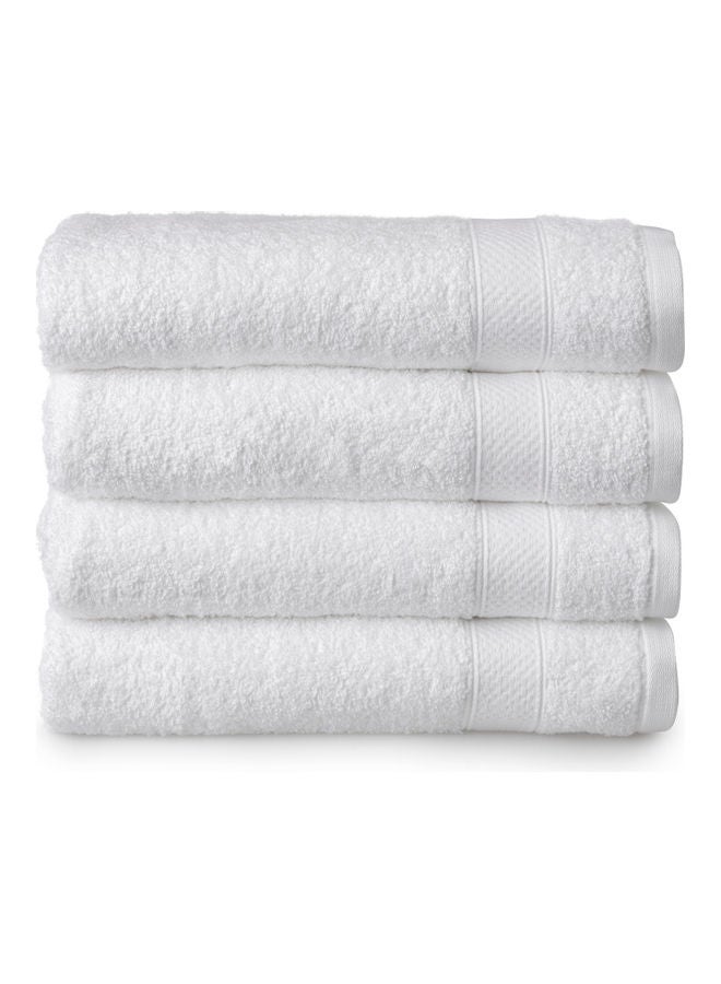 4-Piece Basic Towel Set White 30 x 54inch