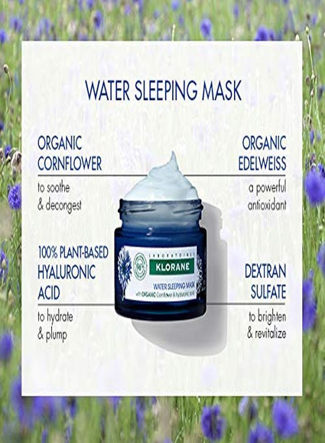 Revitalizing Water Sleeping Mask With Organically Farmed Cornflower & Hyaluronic Acid Hydrating Night Mask Awaken Moisturize & Plump Paraben & Siliconefree 16 Fl Oz