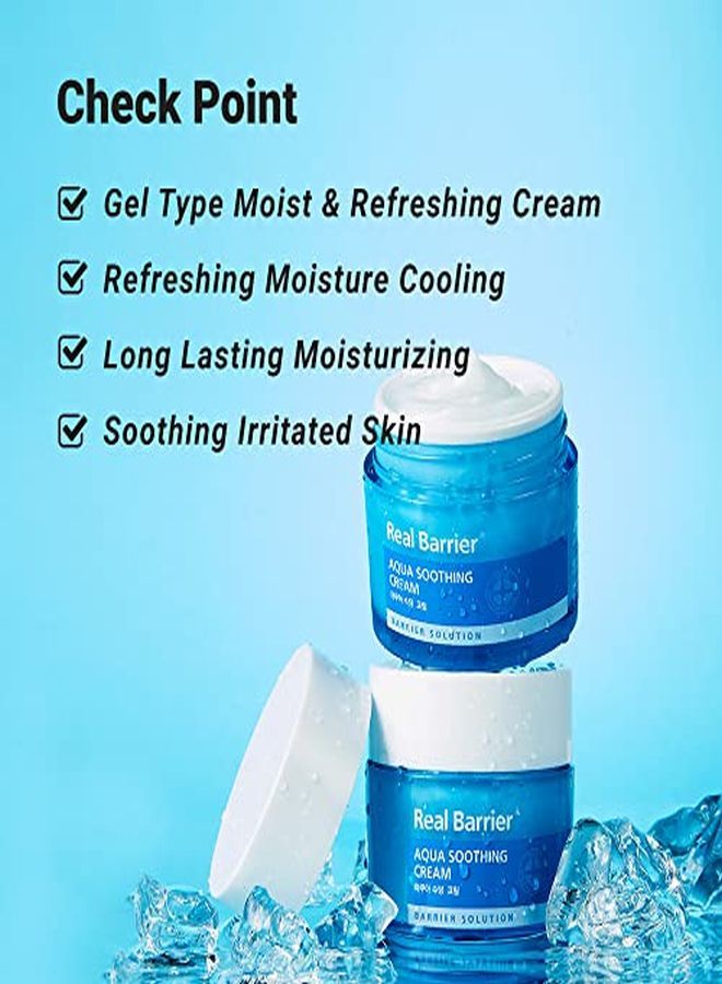 Aqua Soothing Gel Cream, Lightweight, Quickly Absorbed, Cooling CreamGel Formula Containing 5 Different Forms Of Hyaluronic Acids, 1.7 Fluid Ounce