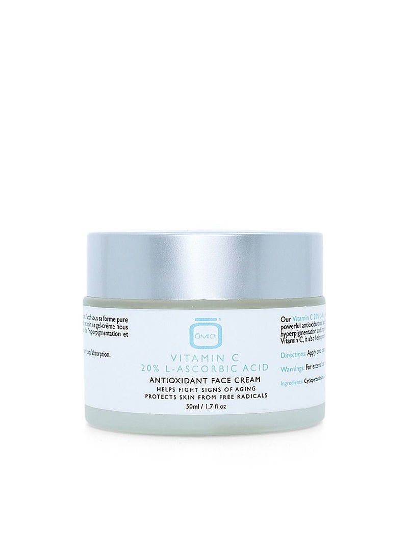 Omic+ Vitamin C 20% L- Ascorbic Acid Antioxidant Face Cream 50ml