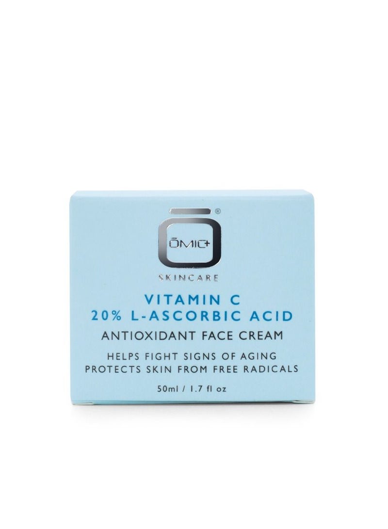 Omic+ Vitamin C 20% L- Ascorbic Acid Antioxidant Face Cream 50ml