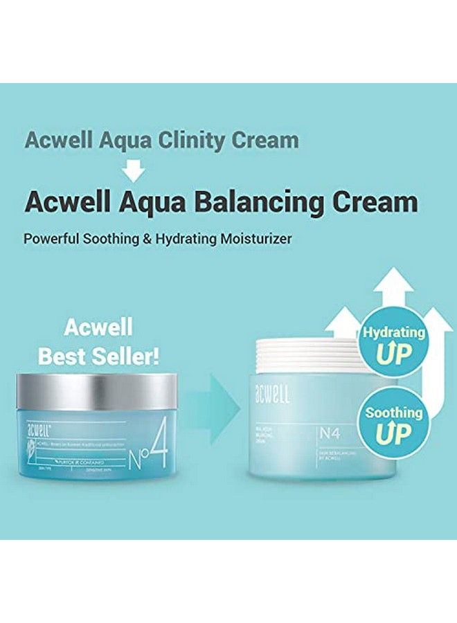Real Aqua Balancing Cream 1.69 Fl.Oz. Moisturizing Ph Balancing Face Cream Soothing Skin Troubles And Redness For Sensitive Skin Refreshing Gel Moisturizer Improving Skin Texture