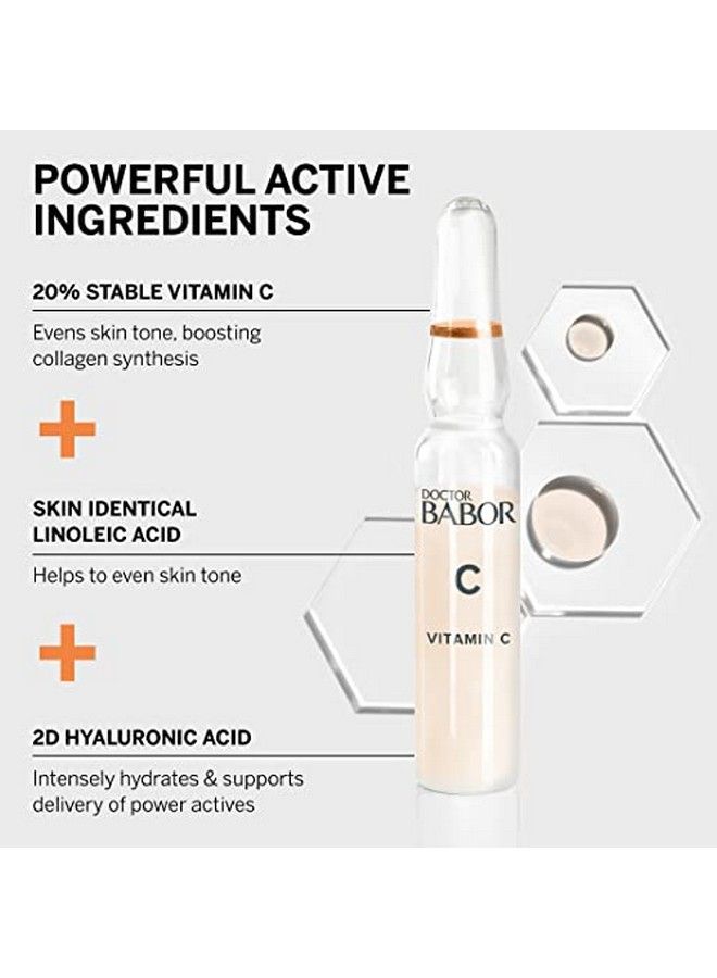 Power Serum Ampoule: Vitamin C ; Brightening Antiwrinkle Protecting ; 2D Hyaluronic Acid & Linoleic Acid ; Clean & Vegan ; Results In 7 Days