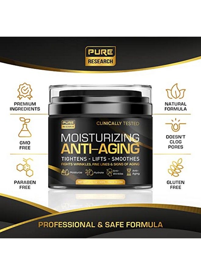 Men'S Face Cream Moisturizer Antiaging Cream For Men Collagen Retinol & Hyaluronic Acid Day & Night Facial Skin Care Anti Wrinkle 1.7 Oz