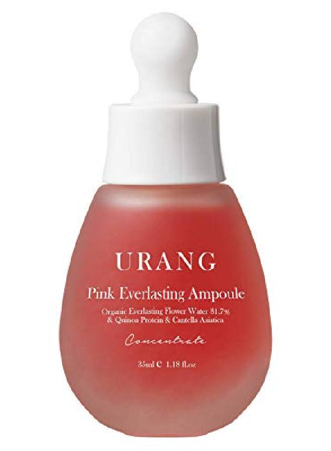 Pink Everlasting Ampoule ; Organic Moisturizer Supports Elasticity & Vibrancy For Dull Skin ; For All Skin Types Oily Dry & Sensitive ; Natural Vegan Skincare For Women Men