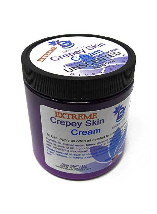 Extreme Crepey Skin Body & Face Cream With Hyaluronic Acid Alpha Hydroxy And More For Dry & Damaged Skin 8Oz Unscented (Made In The Usa)
