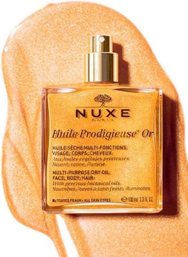 Huile Prodigieuse Golden Shimmer Multi Usage Dry Oil 100ml