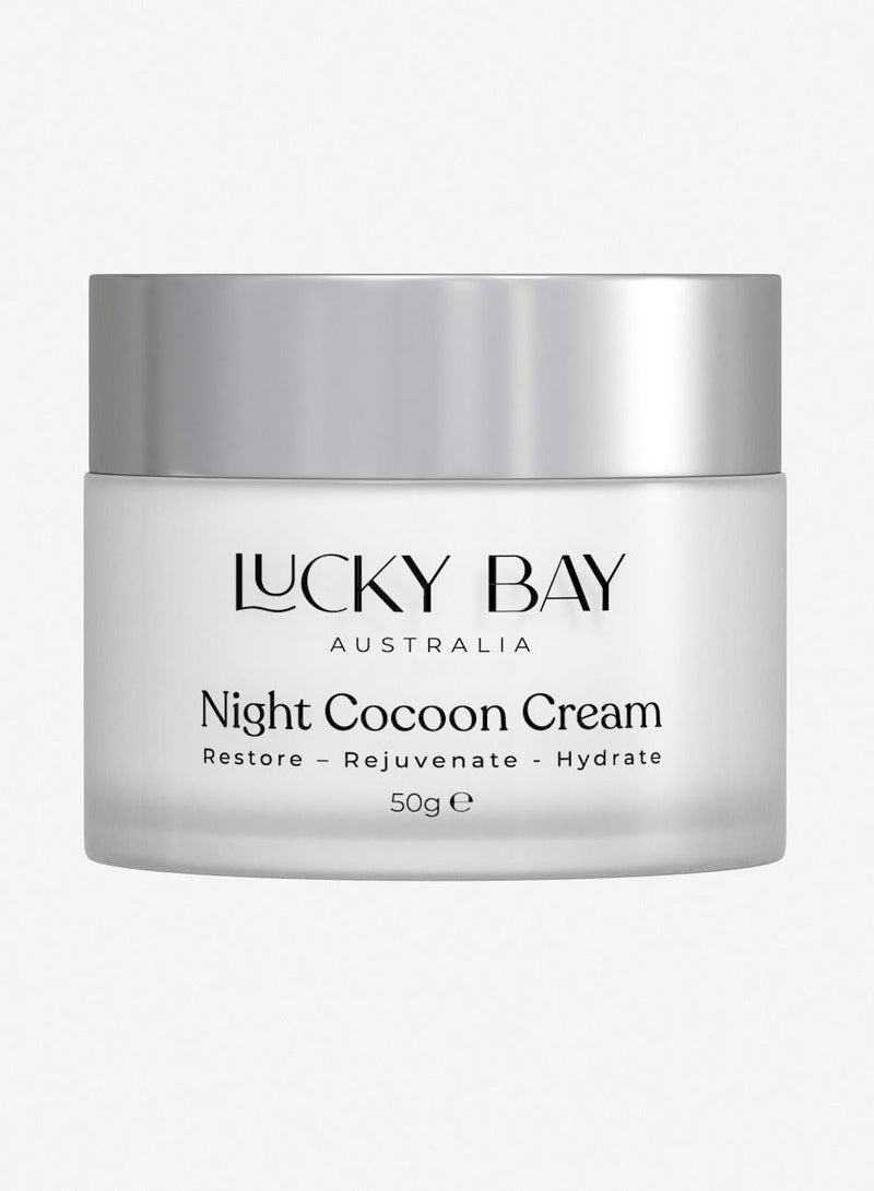 LUCKY BAY Night Cocoon Cream Ceramides & Hyaluronic Acid Restore Rejuvenate & Hydrate
