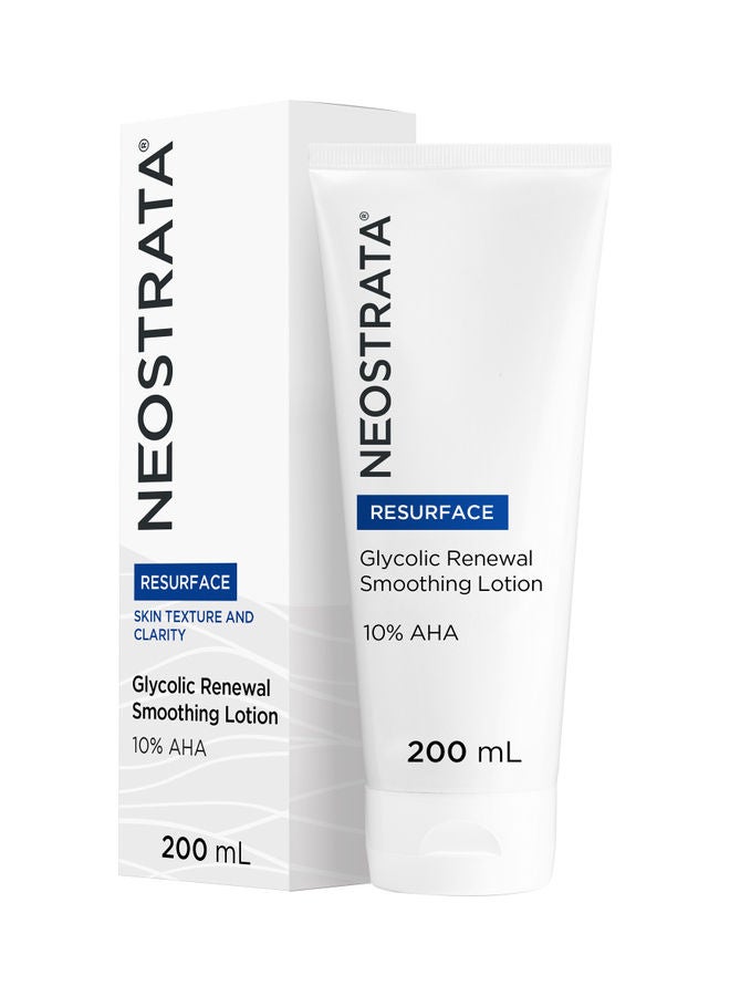 Resurface Glycolic Renewal Smoothing Lotion For Face Body And Hands Lightweight Skin Rejuvenation 10% AHA 200ml
