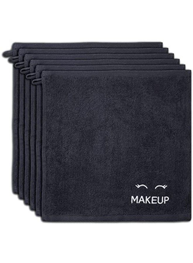 Bleach Safe Black Makeup Towels | Luxury Ultra Soft Cotton Face Washcloths Make Up Removal | 6 Pack