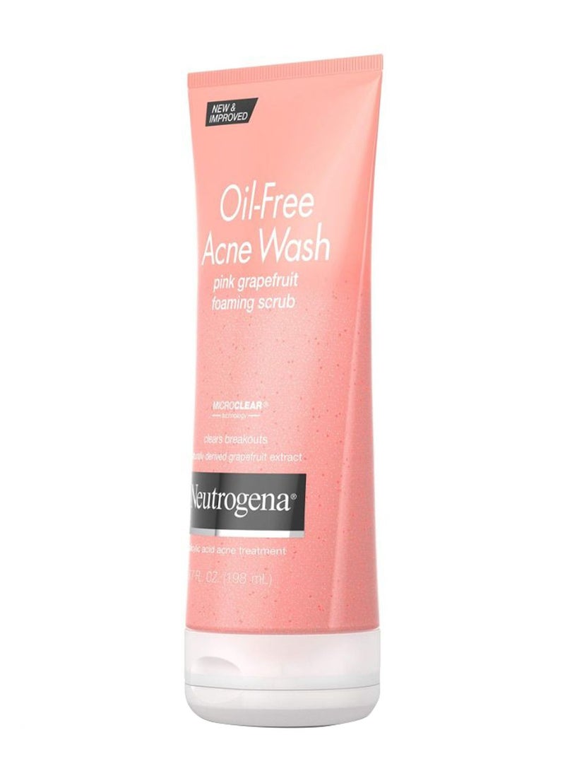 3-Piece Oil Free Acne Face Pink Grapefruit Foaming Scrub Set 3 x 198ml