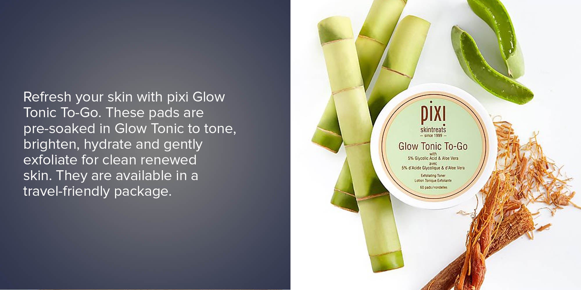 60-Piece Glow Tonic To Go Toner Pad Set 2.8inch