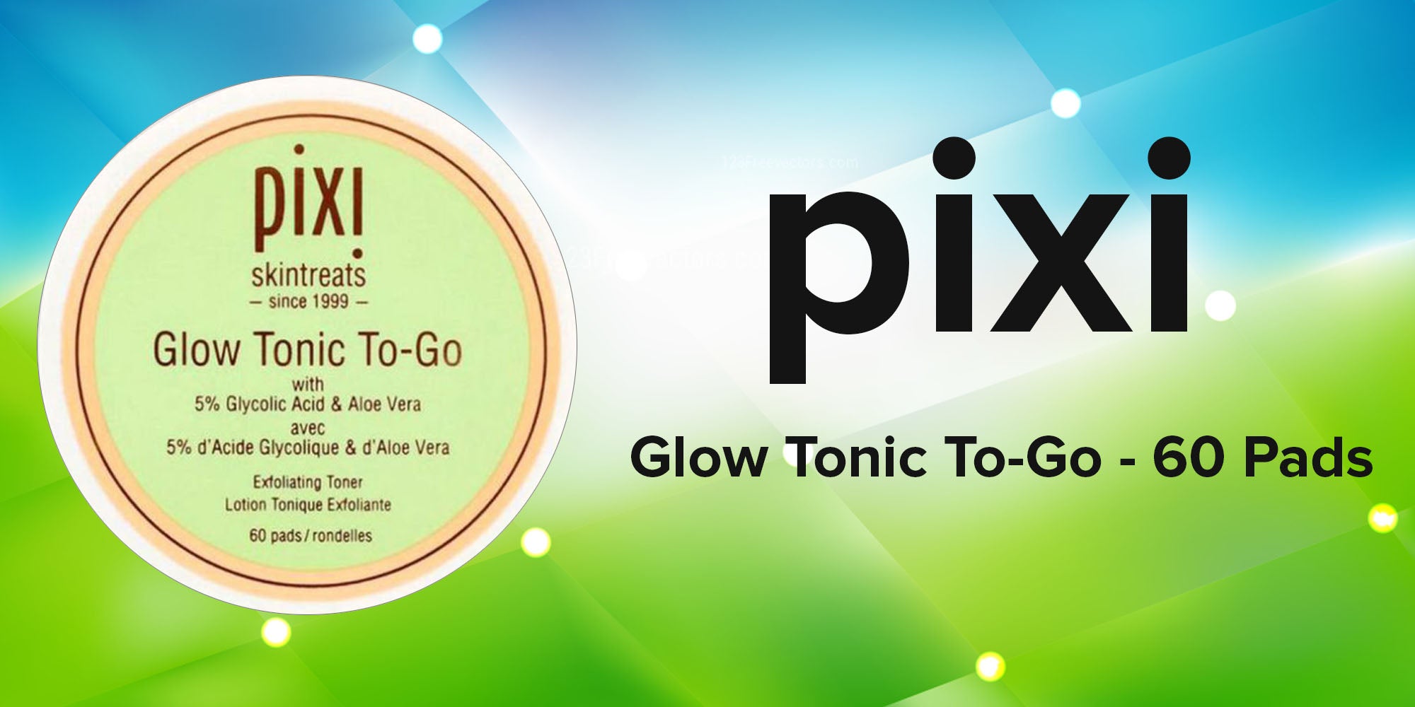 60-Piece Glow Tonic To Go Toner Pad Set 2.8inch