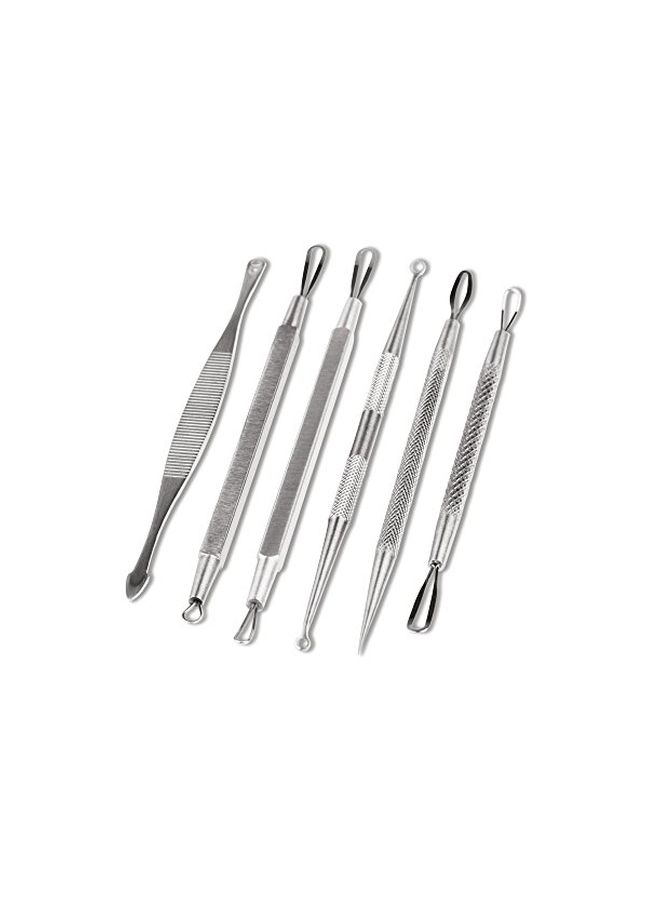 6-Piece Blemish And Blackhead Remover Tool Set Silver