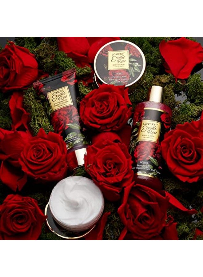 Spa Gifts For Women Bath And Body Gift Set Exotic Rose Gift Basket For Women & Men Stress Relief Spa Kit Thank You Birthday Mom Personalized Gifts  Body Scrub Bubble Bath Body Lotion & More