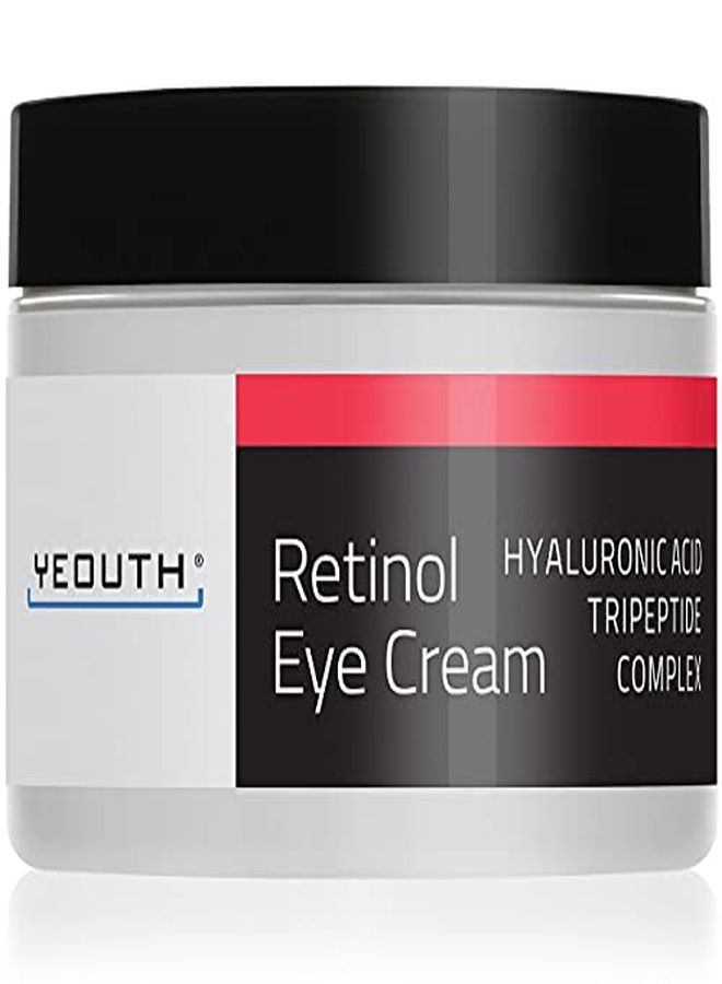 Retinol Eye Cream 2.5%, AntiAging Eye Cream With Hyaluronic Acid, Green Tea & Caffeine, Diminish Fine Lines, Wrinkles, Dark Circles & Puffiness (1 Oz)