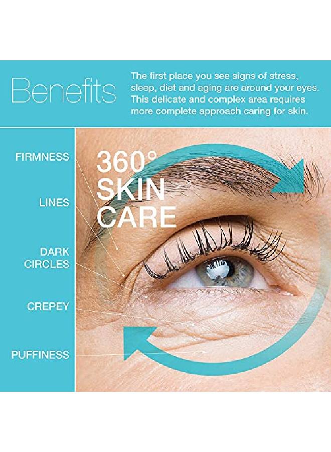 Md Complete Total Eye Treatment ; Antiaging Hydrating Skin Renewal Eye Treatment ; With Peptides, Vitamins C & E And Hyaluronic Acid For Wrinkles, Fine Lines And Crows Feet 0.5 Fl Oz