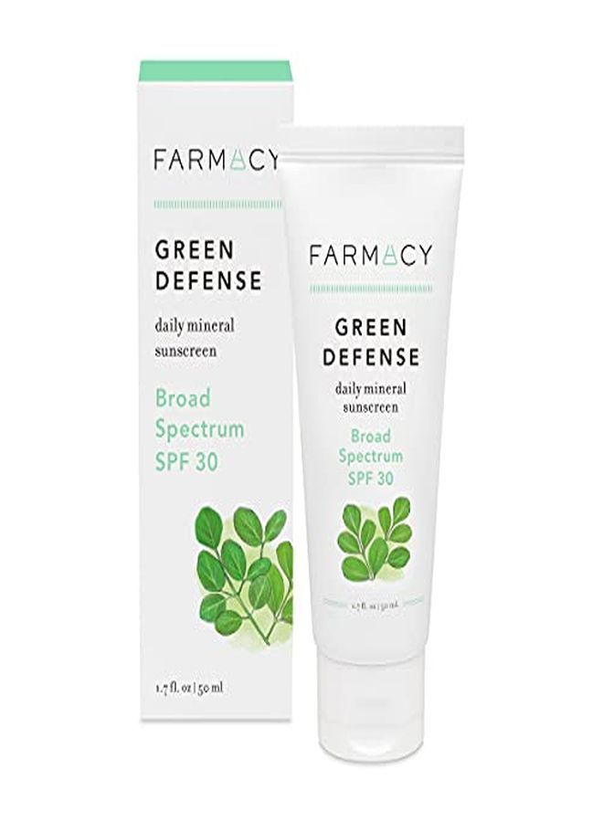 Green Defense Spf30 Broad Spectrum Mineral Sunscreen With Zinc Oxide, Titanium Dioxide & Natural Antioxidants