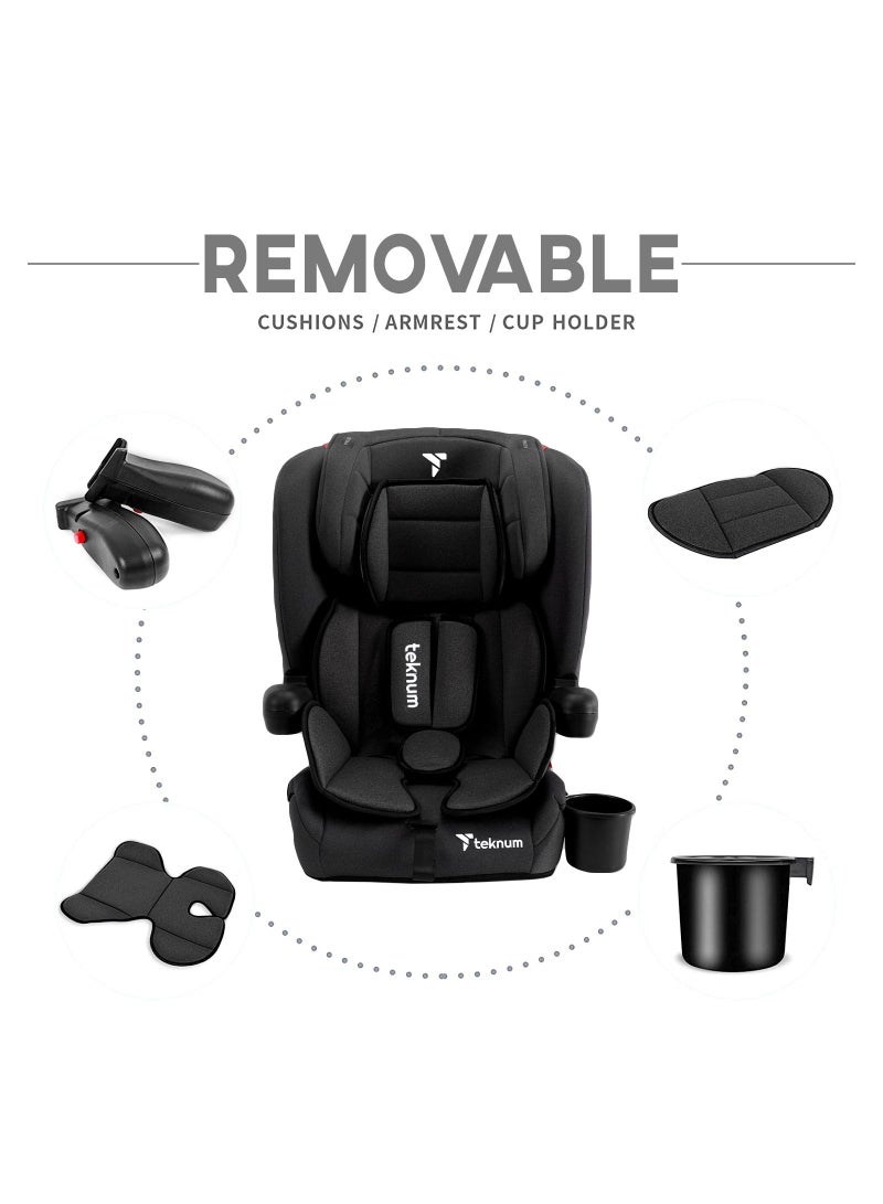 Pack And Go Foldable Car Seat With Ace Ivory Diaper Bag - Black