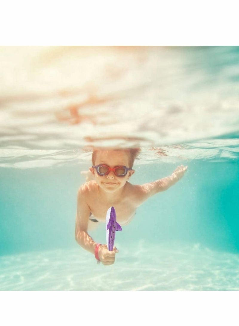 Diving Toys Sticks, Swimming Pool Dive Stick Bath Water Underwater Swim Beach Toy Shark Rocket Shape Throwing Torpedo Game Training Gift for Kids Boys Girls 6 7 8 Years Old (4 Pcs)