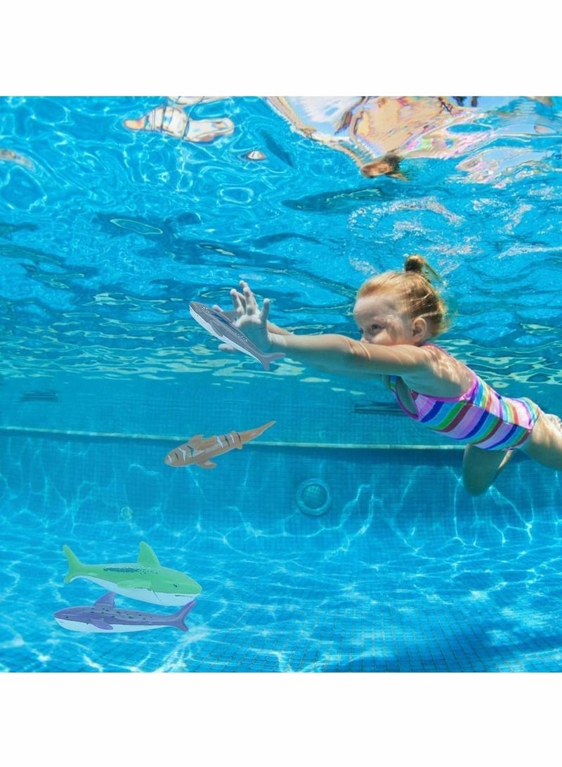 Diving Toys Sticks, Swimming Pool Dive Stick Bath Water Underwater Swim Beach Toy Shark Rocket Shape Throwing Torpedo Game Training Gift for Kids Boys Girls 6 7 8 Years Old (4 Pcs)