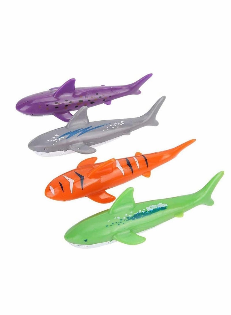 Diving Toys Sticks, Swimming Pool Dive Stick Bath Water Underwater Swim Beach Toy Shark Rocket Shape Throwing Torpedo Game Training Gift for Kids Boys Girls 6 7 8 Years Old (4 Pcs)