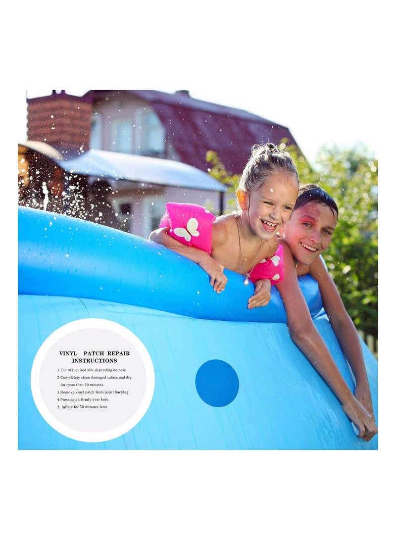 Repair Patches Round Self-Adhesive PVC Vinyl Pool Liner Patch Boat Rubbers for Inflatable Raft Kayak Canoe Blue 20 Pieces