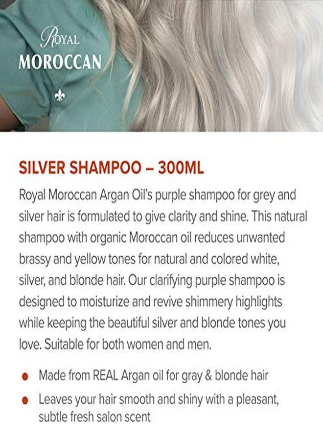Ampoo 300 Ml /10.05 Fl.Oz | Purple Shampoo For Blond Hair & Grey Hair|Lights Shampoo For Blond & Silver Hair |AntiYellow Shampoo | ParabenFree | Royal Moroccan Argan Oil Hair Products