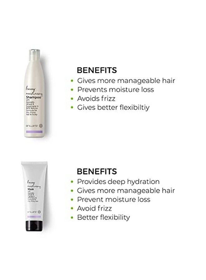 Heavy Moisturising Natural Shampoo & Hair Mask Combo Enriched With Wheat Germ & Avocado Fruit Deeply Nourishes Dry And Frizzy Hair Shampoo 300Ml+ Mask 125Ml