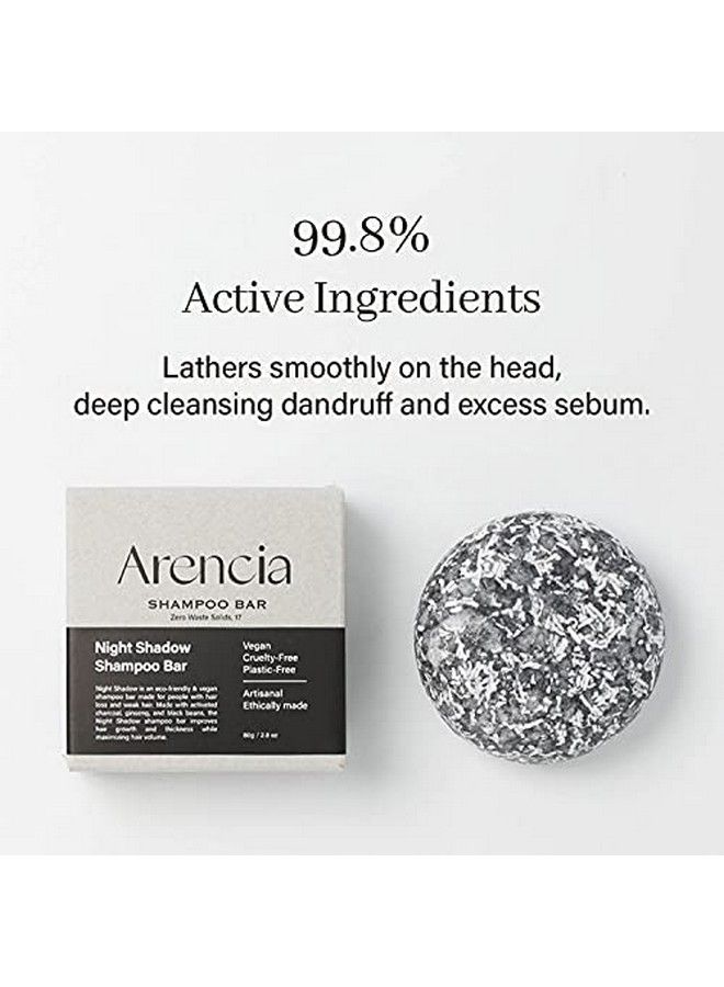 Night Shadow Shampoo Bar For Hair Growth & Hair Loss Darkening Gray Hair Strengthening & Volumizing Normal To Oily Hair Vegan L Ph Balanced Sulfate Free Eco Friendly
