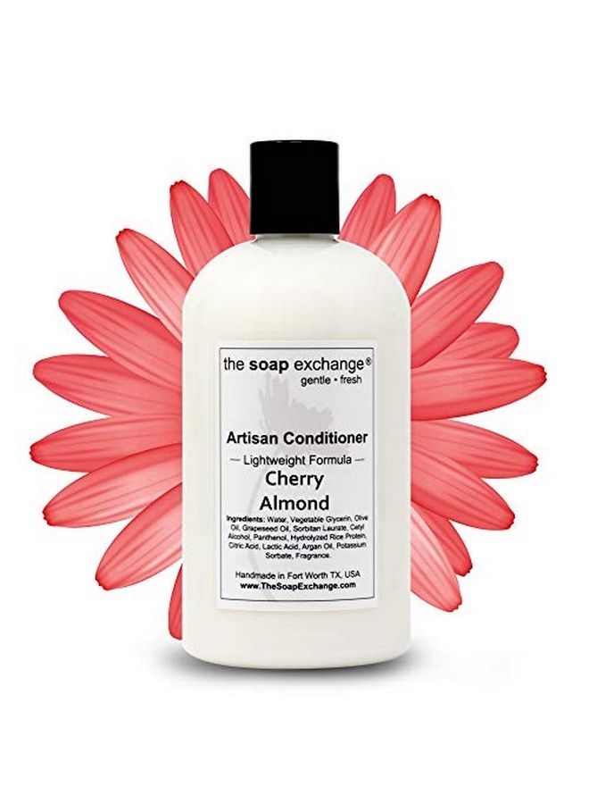 Hair Conditioner Cherry Almond Scent Hand Crafted 12 Fl Oz / 354 Ml L Artisan Hair Care Sulfate & Paraben Free Nourish Moisturize & Protect. Made In The Usa.