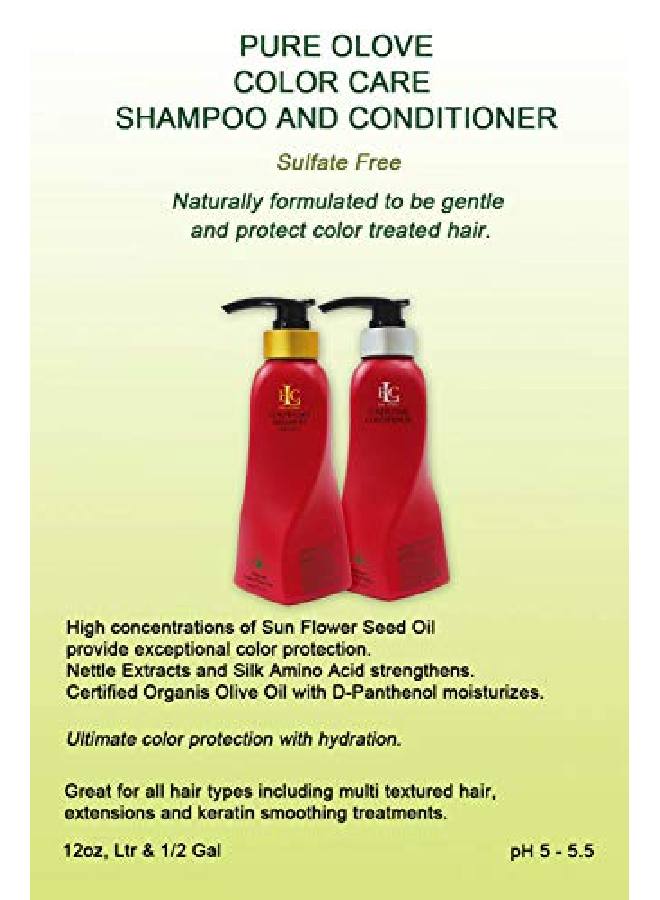 Elc Pure Olove Color Care Conditioner For Color Treated Hair Gentle Cleansing Conditioner For Colored Hair Organic Olive Oil For Fine Medium And Coarse Hair 12Oz